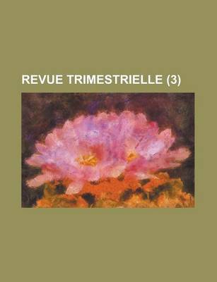 Book cover for Revue Trimestrielle (3)