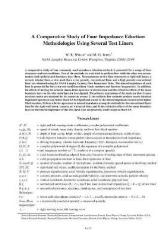 Cover of A Comparative Study of Four Impedance Eduction Methodologies Using Several Test Liners