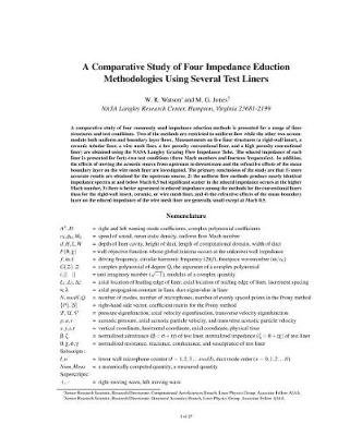 Book cover for A Comparative Study of Four Impedance Eduction Methodologies Using Several Test Liners