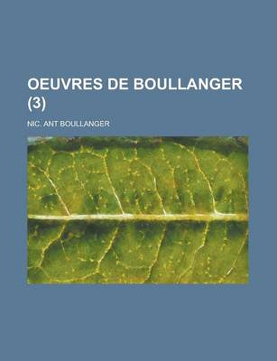 Book cover for Oeuvres de Boullanger (3)