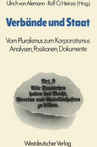 Cover of Verbande Und Staat