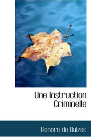 Cover of Une Instruction Criminelle