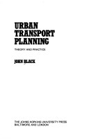 Book cover for Urban Transport Planning