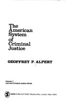 Book cover for The American System of Criminal Justice