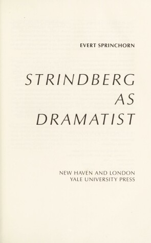 Book cover for Strindberg as Dramatist