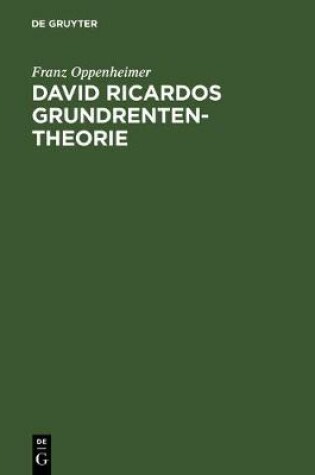 Cover of David Ricardos Grundrententheorie