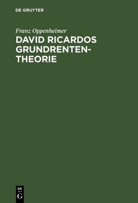 Book cover for David Ricardos Grundrententheorie