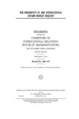 Cover of The President's FY 2001 international affairs budget request