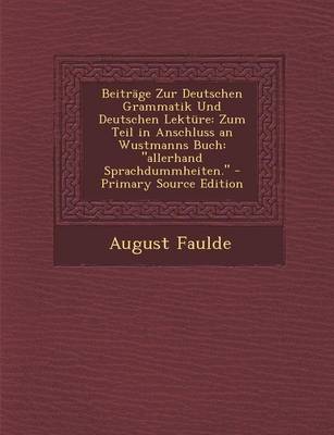 Book cover for Beitrage Zur Deutschen Grammatik Und Deutschen Lekture