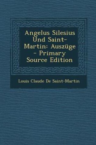 Cover of Angelus Silesius Und Saint-Martin