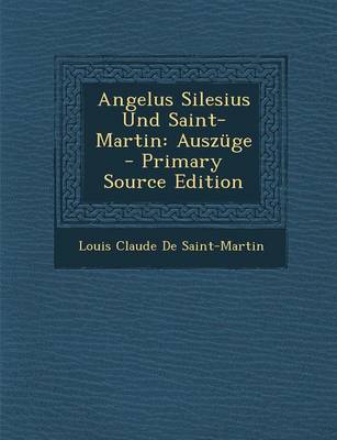 Book cover for Angelus Silesius Und Saint-Martin