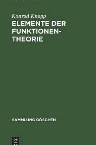 Cover of Elemente der Funktionentheorie