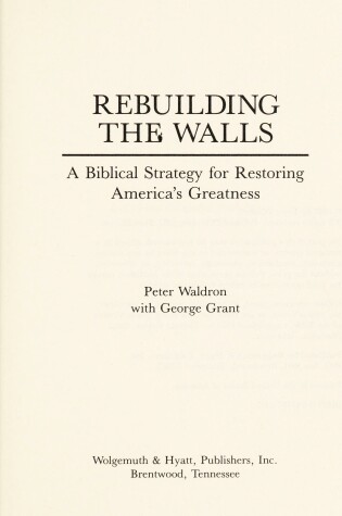 Cover of Rebuilding the Walls