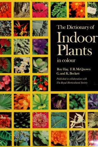 Cover of Dictionary of Indoor Plants in Colour