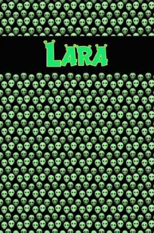 Cover of 120 Page Handwriting Practice Book with Green Alien Cover Lara