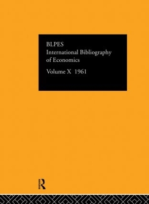 Book cover for IBSS: Economics: 1961 Volume 10