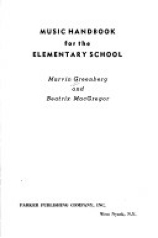 Cover of Music Handbook for the Elementary School