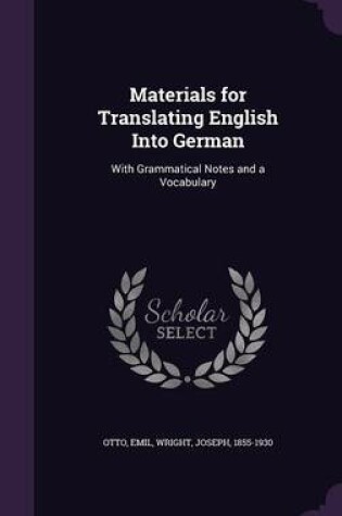 Cover of Materials for Translating English Into German