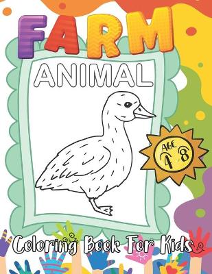 Book cover for Farm Animal Coloring Book For Kids Age 4-8