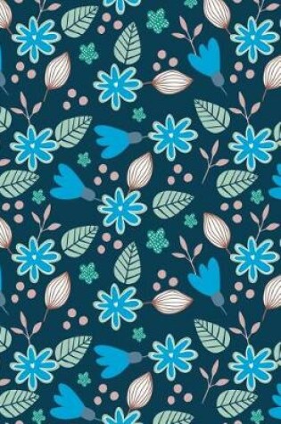 Cover of Bullet Journal Notebook Blue Leafy Pattern