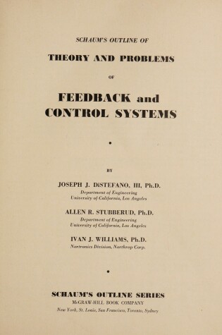 Cover of Schaum's Outline of Theory and Problems of Feedback and Control Systems
