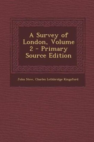 Cover of A Survey of London, Volume 2 - Primary Source Edition