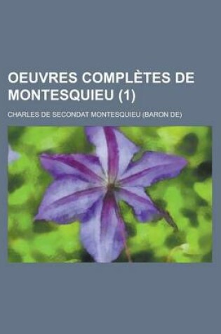 Cover of Oeuvres Completes de Montesquieu (1)