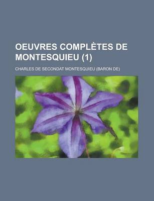 Book cover for Oeuvres Completes de Montesquieu (1)