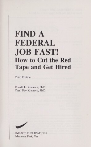 Book cover for Find Federal Job Fast 3rd Ed