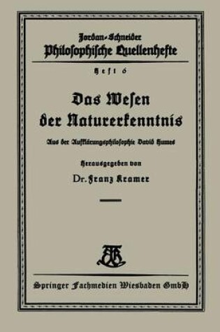 Cover of Das Wesen Der Naturerkenntnis