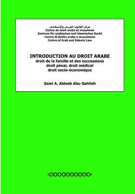 Cover of Introduction Au Droit Arabe