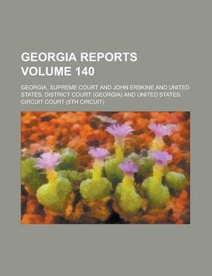 Book cover for Georgia Reports Volume 140