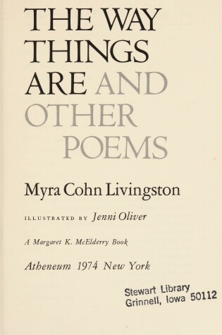 Cover of The Way Things Are, and Other Poems