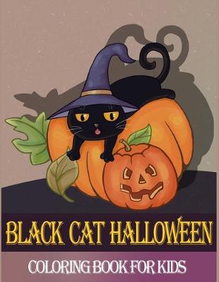 Book cover for Black Cat Halloween Coloring Book For Kids
