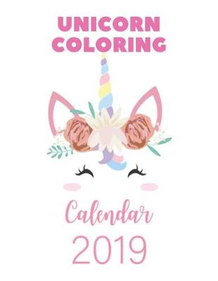 Book cover for Unicorn Coloring Calendar 2019