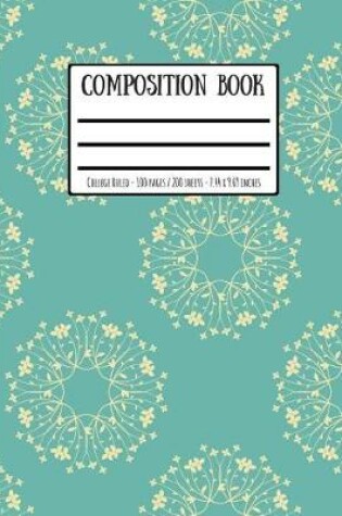 Cover of Vintage Turquoise Flowery Print Composition Book