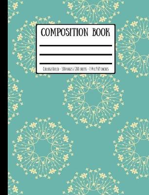 Book cover for Vintage Turquoise Flowery Print Composition Book