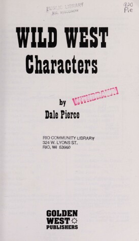 Book cover for Wild West Characters