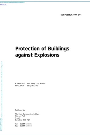 Cover of Protection of Buildings Against Explosions