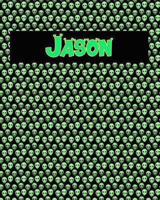 Book cover for 120 Page Handwriting Practice Book with Green Alien Cover Jason