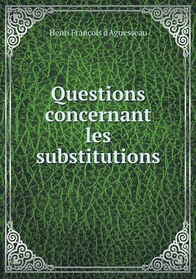 Book cover for Questions Concernant Les Substitutions