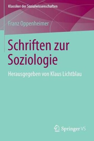 Cover of Schriften zur Soziologie