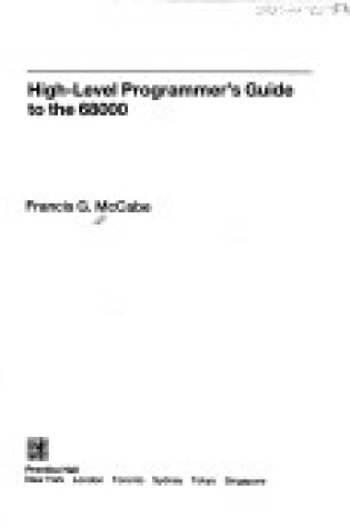 Cover of High Level Programmers Guide To 68000