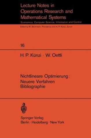 Cover of Nichtlineare Optimierung: Neuere Verfahren Bibliographie