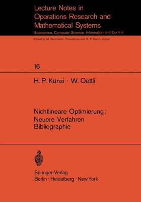 Cover of Nichtlineare Optimierung: Neuere Verfahren Bibliographie