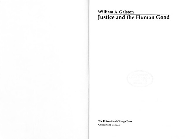 Book cover for Justice and the Human Good