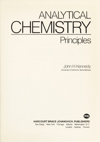 Book cover for Analytical Chemistry : Principles 1984