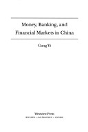 Book cover for Money, Banking, And Financial Markets In China