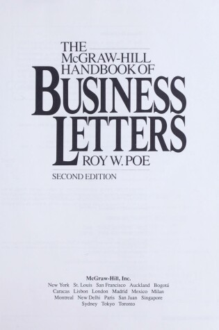 Cover of McGraw-Hill Handbook of Business Letters