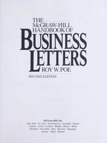 Book cover for McGraw-Hill Handbook of Business Letters